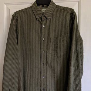 J Crew long sleeve seersucker button down